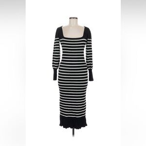 Ann Taylor Black and White Long Sleeve Dress